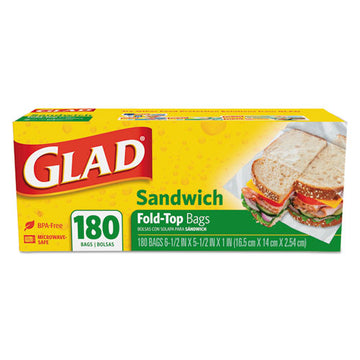 Glad® Fold-top Sandwich Bags, 6.5" X 5.5", Clear, 180-box, 12 Boxes-carton freeshipping - TVN Wholesale